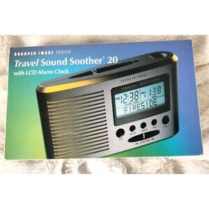 Sharper Image Travel Soother Alarm Clock 20 Different Sounds S1601 NO AC ADAPTER